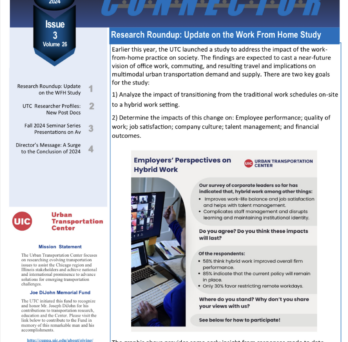 The front page of the UTC Connector Newsletter with a blue masthead
                  